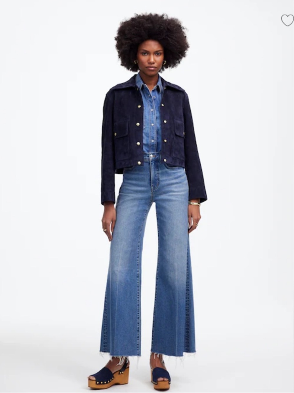 Madewell Womens Wide Leg Flared Jean Raw Hem Size 29 Excellent Condition
